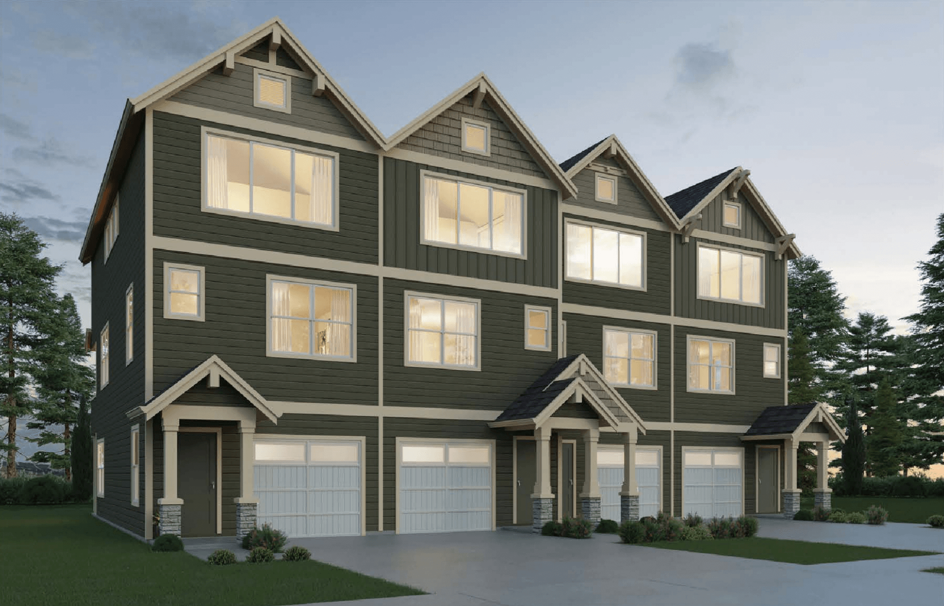 1443 Floor Plan Front Load 4-Plex